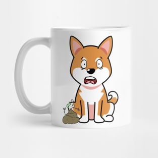 Funny orange dog smells stinky poo poo Mug